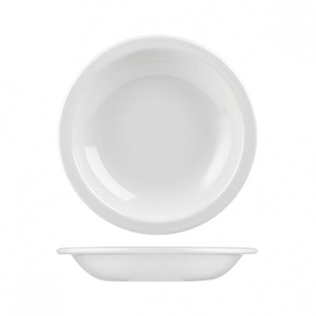 Rimmed Soup Plate - 210mm-490ml from Churchill. made out of Porcelain and sold in boxes of 24. Hospitality quality at wholesale price with The Flying Fork! 
