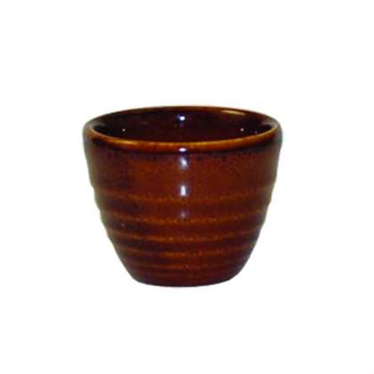 Ripple Sauce Pot - 57ml, Cinnamon, Bit On The Side from Churchill. Ribbed, made out of Porcelain and sold in boxes of 12. Hospitality quality at wholesale price with The Flying Fork! 
