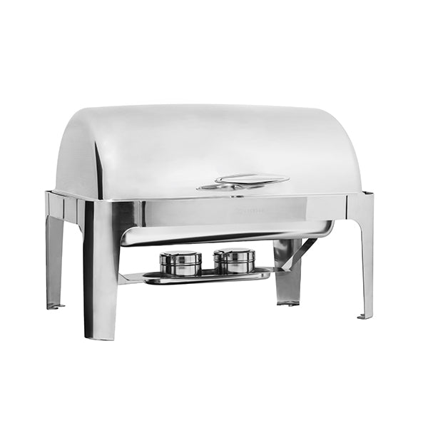 Roll Top Chafer - 18-10, Rectangle, 1-1 Size from TheFlyingFork. Sold in boxes of 1. Hospitality quality at wholesale price with The Flying Fork! 