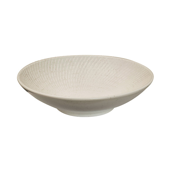 Round Bowl - 210mm, White Swirl from Luzerne. Textured, made out of Ceramic and sold in boxes of 12. Hospitality quality at wholesale price with The Flying Fork! 
