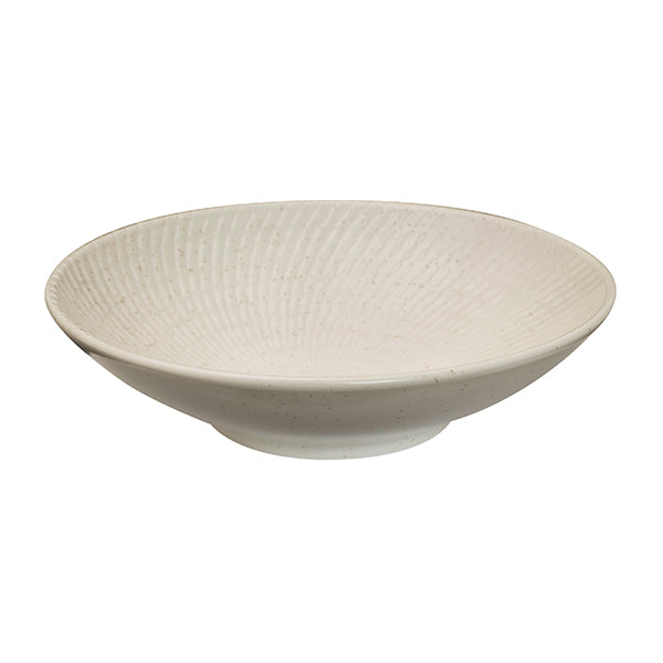 Round Bowl - 240mm, White Swirl from Luzerne. Textured, made out of Ceramic and sold in boxes of 12. Hospitality quality at wholesale price with The Flying Fork! 
