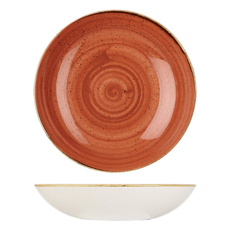 Round Coupe Bowl - 2400mL, Spiced Orange, Stonecast from Churchill. Vitrified, made out of Porcelain and sold in boxes of 6. Hospitality quality at wholesale price with The Flying Fork! 
