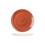 Round Plate - 217mm, Spiced Orange, Stonecast from Churchill. Vitrified, made out of Porcelain and sold in boxes of 6. Hospitality quality at wholesale price with The Flying Fork! 