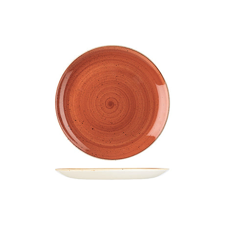 Round Plate - 217mm, Spiced Orange, Stonecast from Churchill. Vitrified, made out of Porcelain and sold in boxes of 6. Hospitality quality at wholesale price with The Flying Fork! 
