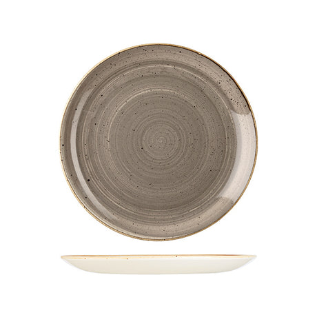 Round Plate - 260mm, Peppercorn Grey, Stonecast from Churchill. Vitrified, made out of Porcelain and sold in boxes of 6. Hospitality quality at wholesale price with The Flying Fork! 