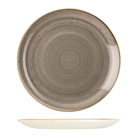 Round Coupe Plate - 324mm, Peppercorn Grey from Churchill. Vitrified, made out of Porcelain and sold in boxes of 6. Hospitality quality at wholesale price with The Flying Fork! 