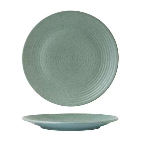 Round Coupe Plate - Ribbed, 265mm, Zuma Mint from Zuma. Matt Finish, made out of Ceramic and sold in boxes of 6. Hospitality quality at wholesale price with The Flying Fork! 