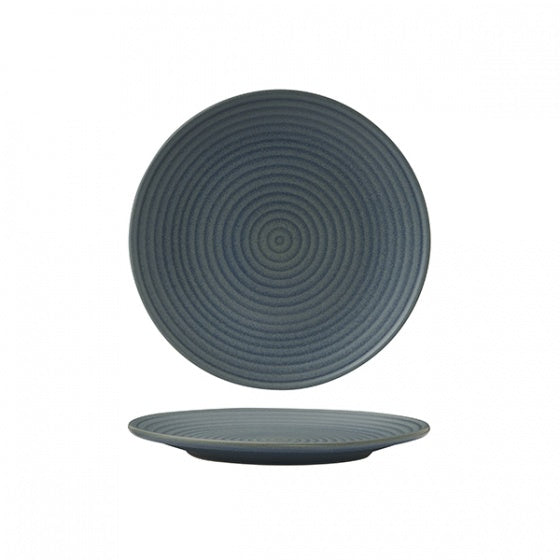 Round Coupe Plate - Ribbed, 210mm, Zuma Denim from Zuma. Matt Finish, made out of Ceramic and sold in boxes of 6. Hospitality quality at wholesale price with The Flying Fork! 
