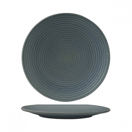 Round Coupe Plate - Ribbed, 310mm, Zuma Denim from Zuma. Matt Finish, made out of Ceramic and sold in boxes of 3. Hospitality quality at wholesale price with The Flying Fork! 