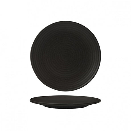 Round Coupe Plate - Ribbed, 210mm, Zuma Charcoal from Zuma. Matt Finish, made out of Ceramic and sold in boxes of 6. Hospitality quality at wholesale price with The Flying Fork! 