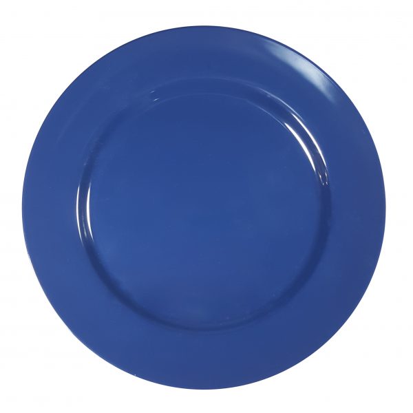 Round Plate in Dark Blue on white background