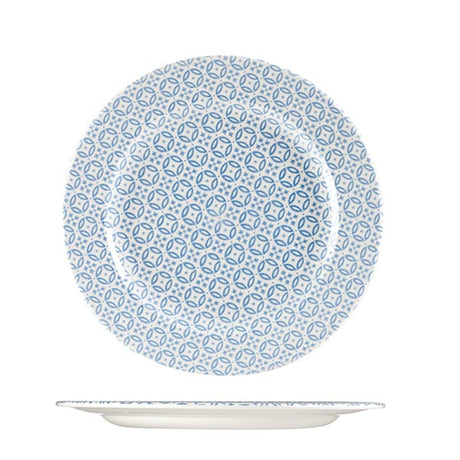 Round Plate - 276mm, Blue Moresque print from Churchill. Patterned, made out of Porcelain and sold in boxes of 12. Hospitality quality at wholesale price with The Flying Fork! 