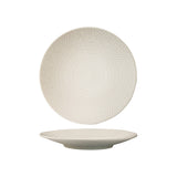 Round Plate - Coupe, 205mm, White Swirl from Luzerne. Textured, made out of Ceramic and sold in boxes of 24. Hospitality quality at wholesale price with The Flying Fork! 