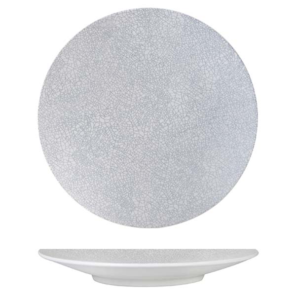 Round Plate - Coupe, 310mm, Grey Web from Luzerne. Textured, made out of Ceramic and sold in boxes of 12. Hospitality quality at wholesale price with The Flying Fork! 