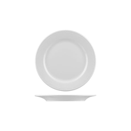 White round plate on white background