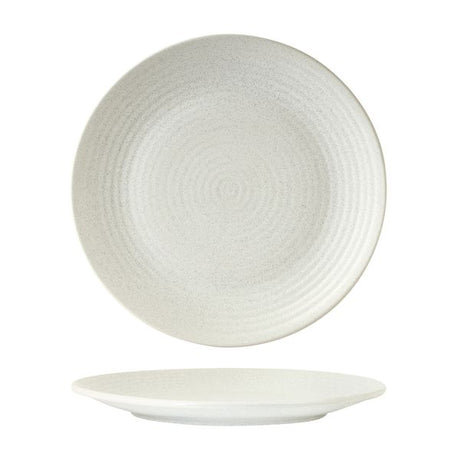 Round Plate - Ribbed, 310mm, Zuma Frost from Zuma. Matt Finish, made out of Ceramic and sold in boxes of 3. Hospitality quality at wholesale price with The Flying Fork! 
