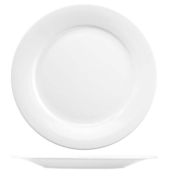Round Plate - Wide Rim, 270mm from Art de Cuisine. made out of Porcelain and sold in boxes of 6. Hospitality quality at wholesale price with The Flying Fork! 