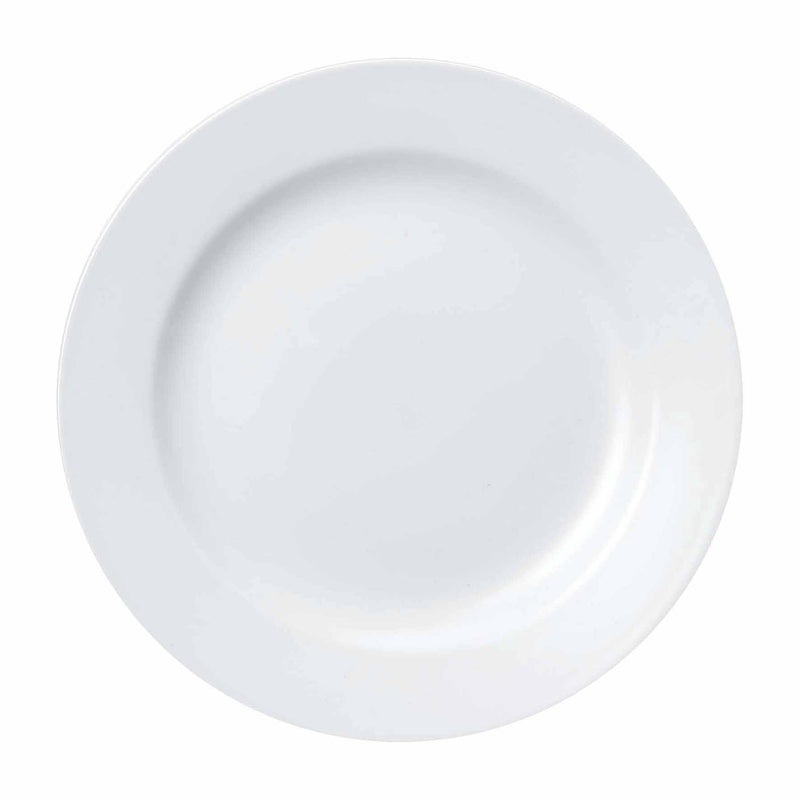 Round Plate - 254mm, Wide Rim, Classic from Churchill. made out of Porcelain and sold in boxes of 24. Hospitality quality at wholesale price with The Flying Fork! 