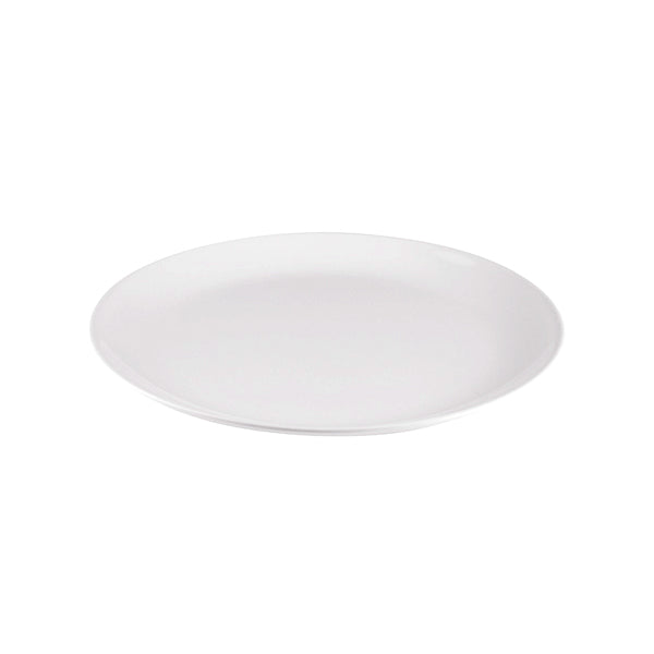 Round Platter - Coupe, White, 350mm from Ryner Melamine. Sold in boxes of 3. Hospitality quality at wholesale price with The Flying Fork! 