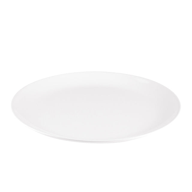 Round Platter - Coupe, White, 400mm from Ryner Melamine. Sold in boxes of 3. Hospitality quality at wholesale price with The Flying Fork! 