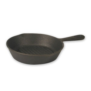 Round Skillet - Cast Iron, Ribbed, 250mm from TheFlyingFork. Sold in boxes of 1. Hospitality quality at wholesale price with The Flying Fork! 