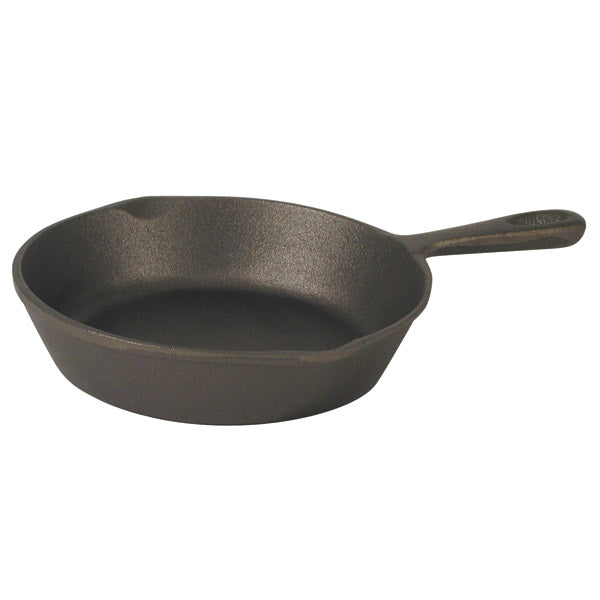 Round Skillet - Cast Iron, Plain, 200mm from TheFlyingFork. Sold in boxes of 1. Hospitality quality at wholesale price with The Flying Fork! 