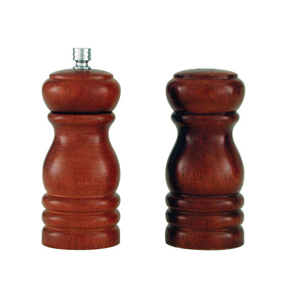Salt Pepper Mill Set - Dark Wood, 100mm from TheFlyingFork. Sold in boxes of 1. Hospitality quality at wholesale price with The Flying Fork! 