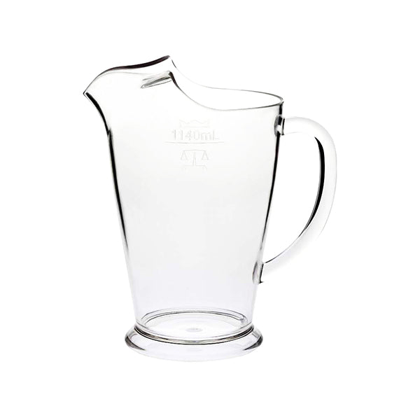 Plastic Jug with Ice Lip - 1140ml from Crown Glassware. made out of Polycarbonate and sold in boxes of 12. Hospitality quality at wholesale price with The Flying Fork! 