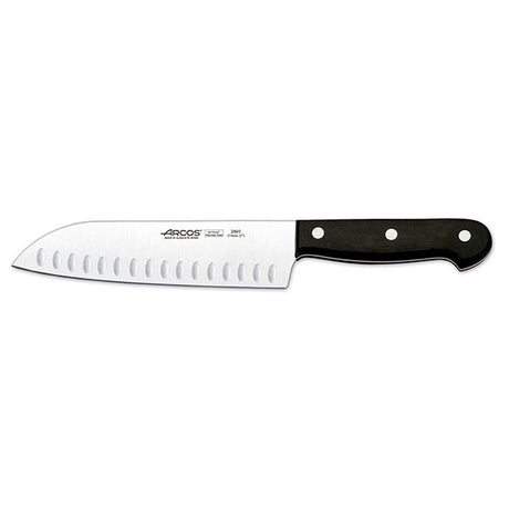 Santoku Knife - 170mm, Granton Edge from Arcos. Sold in boxes of 1. Hospitality quality at wholesale price with The Flying Fork! 