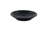 Black coffee / tea cup saucer on white background