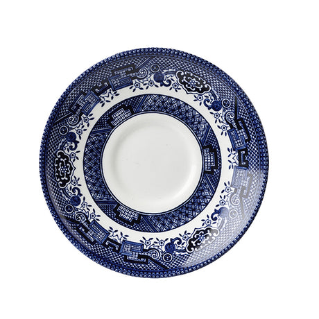 Saucer To Suit 9970102 - 141mm, Willow Blue from Churchill. made out of Porcelain and sold in boxes of 12. Hospitality quality at wholesale price with The Flying Fork! 