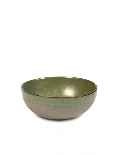 Round Bowl Large Surface - 130x50mm, Grey-Camogreen from Serax. made out of Ceramic and sold in boxes of 1. Hospitality quality at wholesale price with The Flying Fork! 