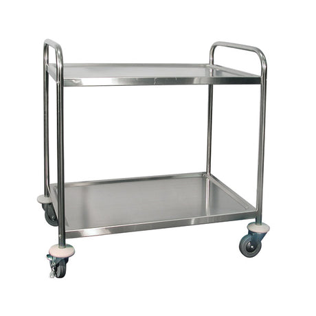 Serving Trolley - S-S, 2 Shelf, 860 x 535 x 930mm from TheFlyingFork. Sold in boxes of 1. Hospitality quality at wholesale price with The Flying Fork! 
