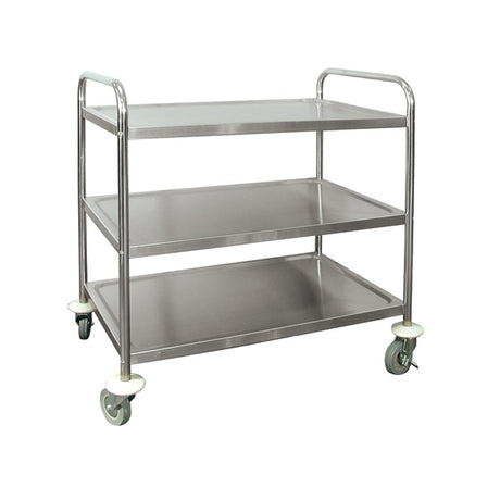 Serving Trolley - S-S, 3 Shelf, 860 x 535 x 930mm from TheFlyingFork. Sold in boxes of 1. Hospitality quality at wholesale price with The Flying Fork! 