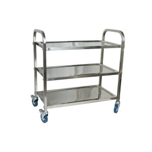 Serving Trolley - S-S, x hd, 3 Shelf, 850 x 450 x 900mm from TheFlyingFork. Sold in boxes of 1. Hospitality quality at wholesale price with The Flying Fork! 