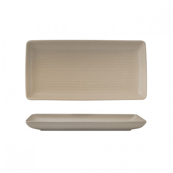 Share Platter - 250x125mm, Zuma Sand from Zuma. Ribbed, made out of Ceramic and sold in boxes of 6. Hospitality quality at wholesale price with The Flying Fork! 