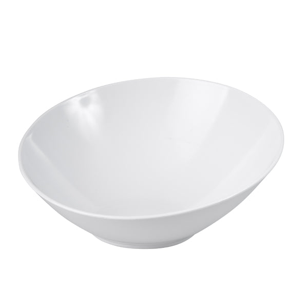 Slant Bowl - White, 300mm from Ryner Melamine. Sold in boxes of 3. Hospitality quality at wholesale price with The Flying Fork! 