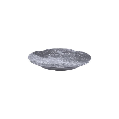 Small Round Weathered Pewter Platter, 255mm from Cheforward. Sold in boxes of 12. Hospitality quality at wholesale price with The Flying Fork! 