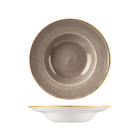 Soup-Pasta Bowl - 240mm, Peppercorn grey, Stonecast from Churchill. made out of Porcelain and sold in boxes of 6. Hospitality quality at wholesale price with The Flying Fork! 