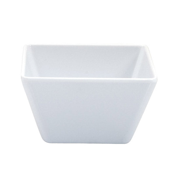 Square Bowl - White, 100 x 100 x 60mm from Ryner Melamine. Sold in boxes of 6. Hospitality quality at wholesale price with The Flying Fork! 