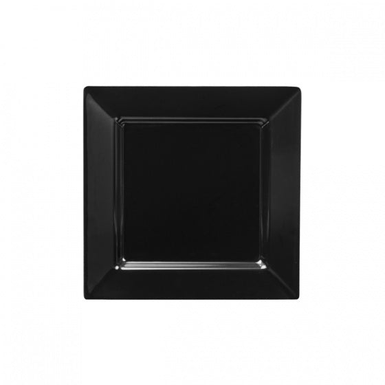 Square Platter - Black, 255 x 255mm from Ryner Melamine. Sold in boxes of 6. Hospitality quality at wholesale price with The Flying Fork! 