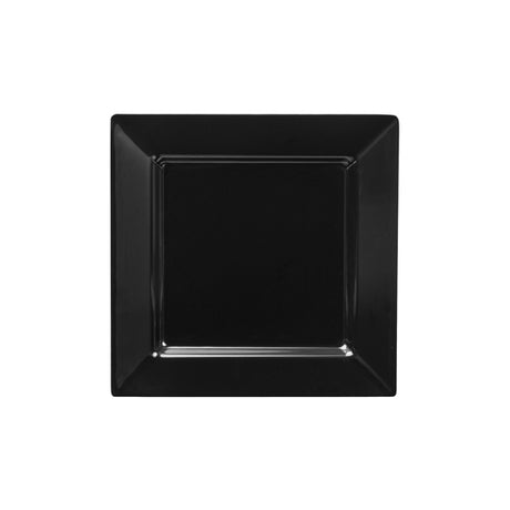 Black melamine serving platter, square size and on white background