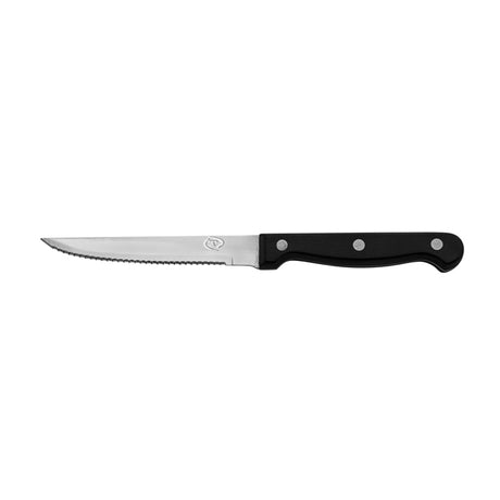 Steak Knife Point Tip - Rivited Handle, 230mm from Basics. Sold in boxes of 12. Hospitality quality at wholesale price with The Flying Fork! 