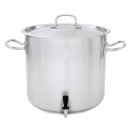 Stockpot - 18-10, W-Cover & Tap, 350 x 350mm-33.6Lt from Pujadas. Sold in boxes of 1. Hospitality quality at wholesale price with The Flying Fork! 
