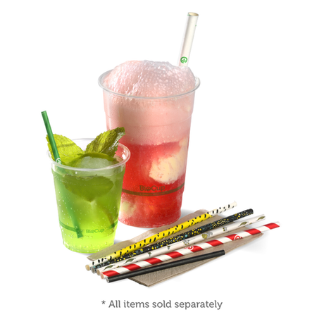 Compostable Paper Straw - Black, Regular from BioPak. Compostable, made out of Sugarcane Pulp and sold in boxes of 1. Hospitality quality at wholesale price with The Flying Fork! 