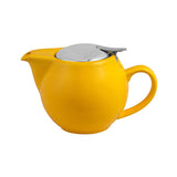 Yellow teapot on white background