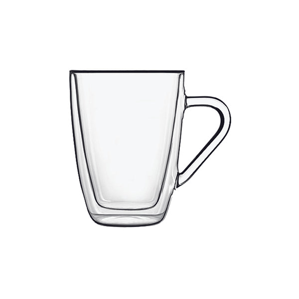 Thermic Mug with Handle - 320ml, Double Wall from Luigi Bormioli. made out of Glass and sold in boxes of 2. Hospitality quality at wholesale price with The Flying Fork! 