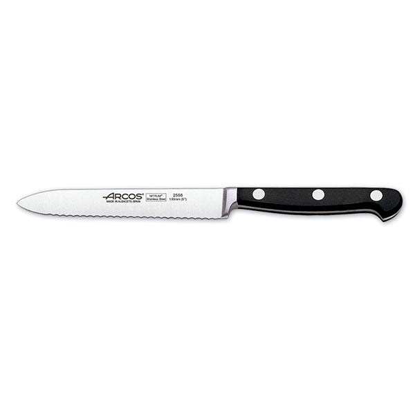 Tomato Knife - 130mm, Serrated from Arcos. Sold in boxes of 1. Hospitality quality at wholesale price with The Flying Fork! 