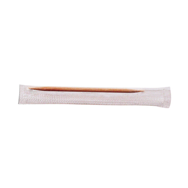 Toothpick - Individually Wrapped, 65mm from TheFlyingFork. made out of Wood and sold in boxes of 1. Hospitality quality at wholesale price with The Flying Fork! 