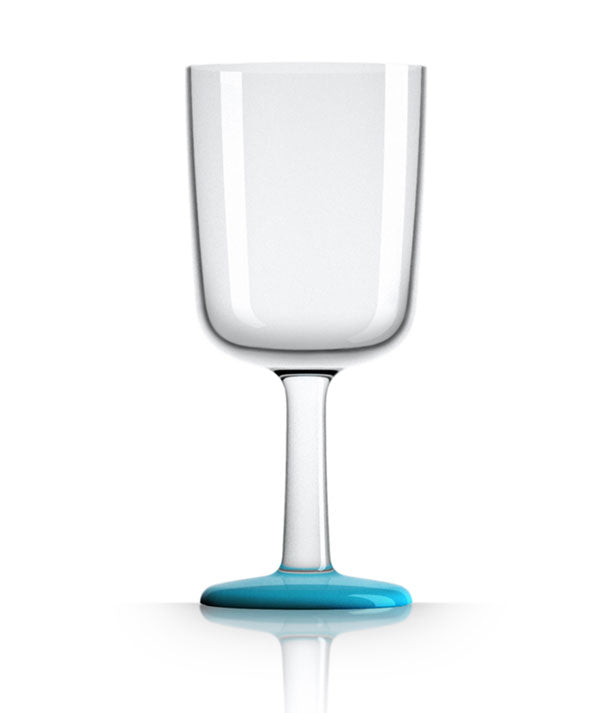 Unbreakable Wine Glass with Vivid Blue Base 300ml from Palm Products. made out of Tritan - BPA Free and sold in boxes of 4. Hospitality quality at wholesale price with The Flying Fork! 